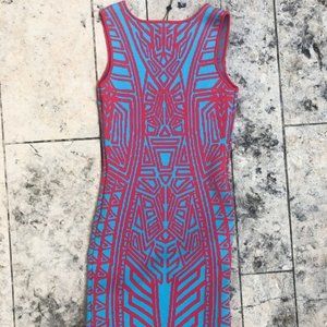 John + Jenn Red & Blue bodycon dress